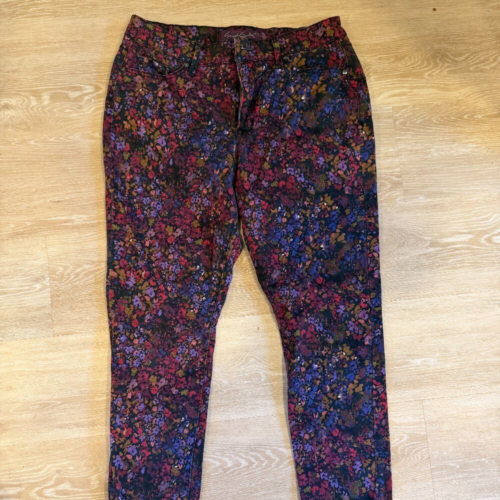 Gloria Vanderbilt Straight Leg Floral Jeans